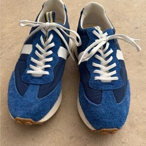 Blue and White Sneakers with Suede Accents - Seavees